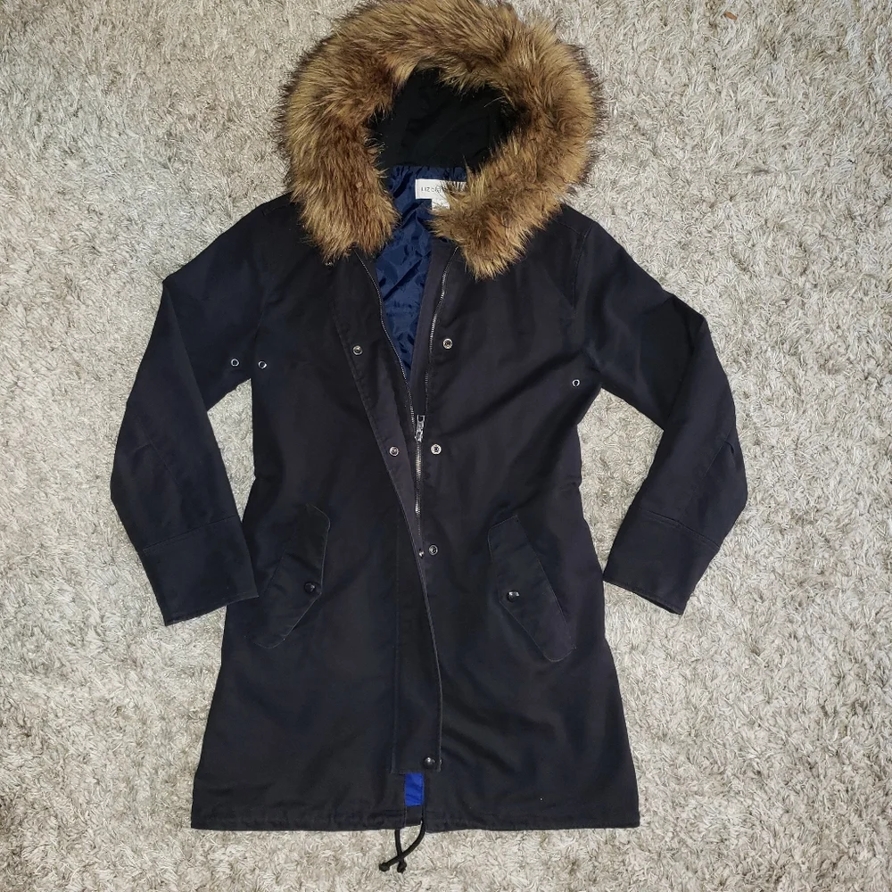 Liz Claiborne Woman's Parka Jacket with Faux Fur Hood - Picture 6 of 10